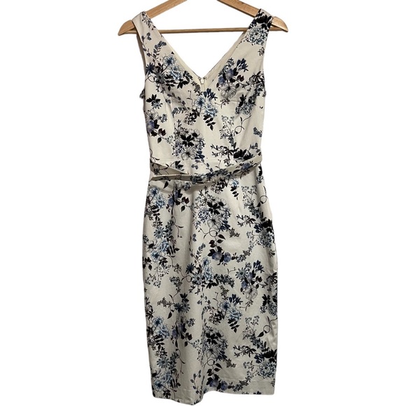 ANTONIO MELANI Dresses & Skirts - Antonio Melani Sleeveless Floral Sheath Midi Dress Size 0 With Matching Belt